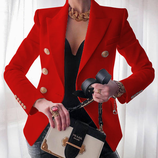 Women Solid Color Fashionable Casual Short Blazer
