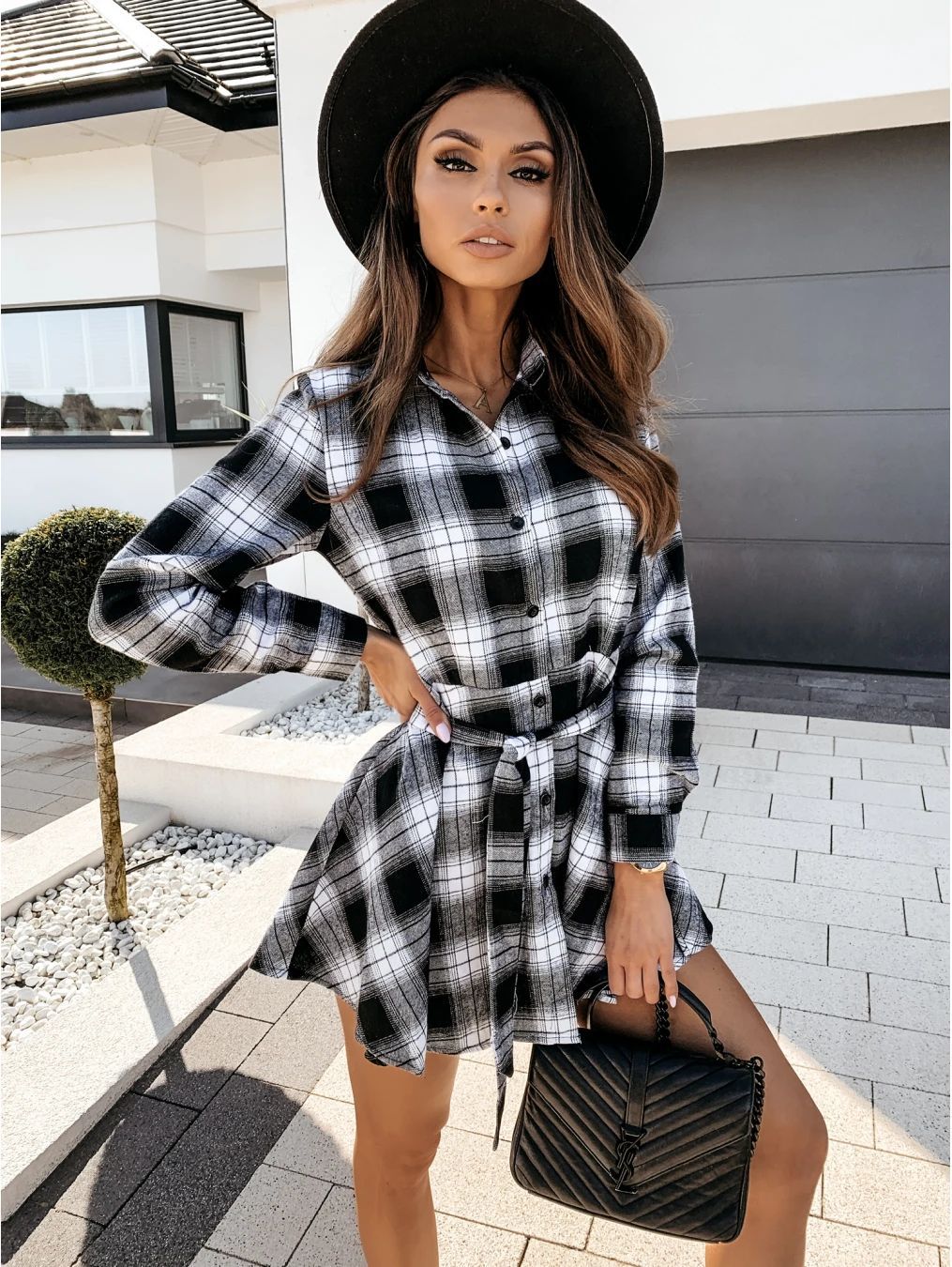 Fall Winter Sexy Print Shirt  Dress Women