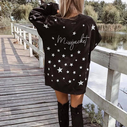 Autumn Winter Women Clothing Loose plus Size Crew Neck Long Sleeve Printed Sweartshirts for Women Sweatshirt