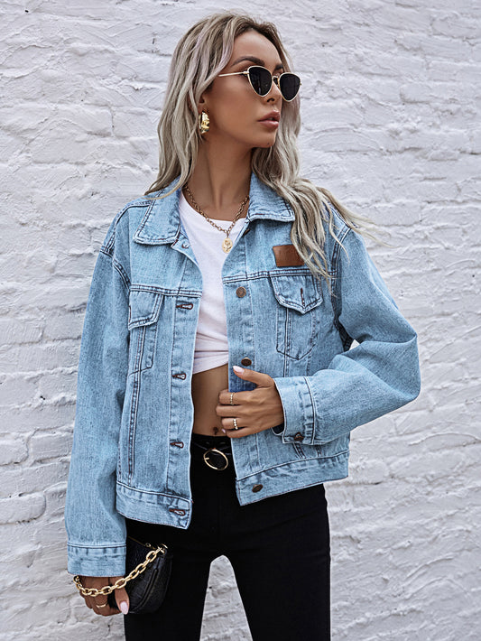 Women Clothing Office Loose Denim Jacket Autumn Winter