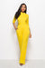 Women Sexy Solid Color Half Sleeve Stand Collar One-Piece Wide-Leg Jumpsuit