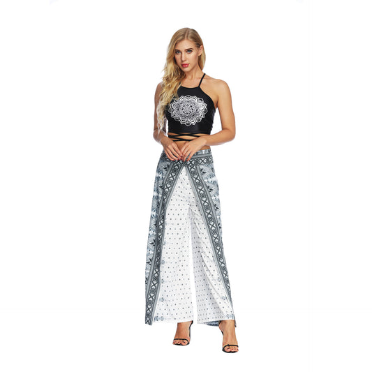 New National Fashion Digital Printing High Waist Wide Leg Pants Loose Casual Yoga Pants