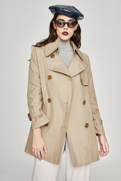 Trench Coat Women Mid-Length Korean Spring Autumn Chic Loose Little Trench Coat Women Chameleon