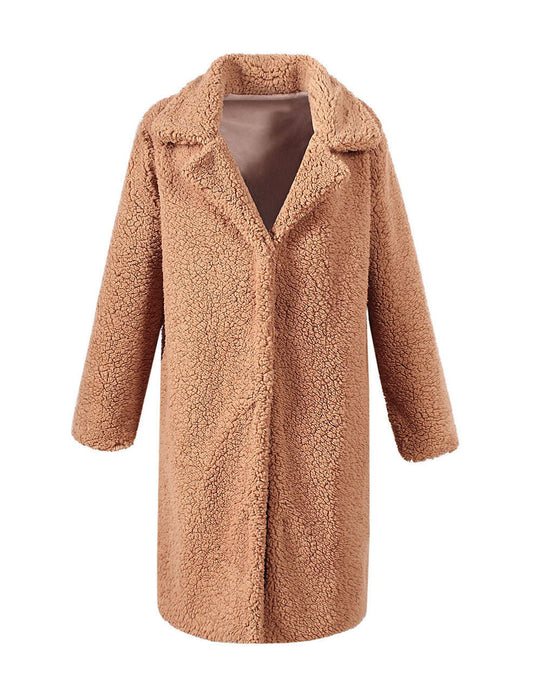 Long Faux Fur Coat Women Casual Coat Autumn Winter Fashionable Jacket
