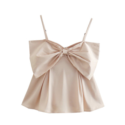 3D Bowknot Summer Women Clothing Chest Bow Suspenders Small Top