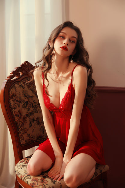 Spring Summer Mesh Long Pajamas See-through Seduction Nightdress Outerwear Gown Home Wear See-through