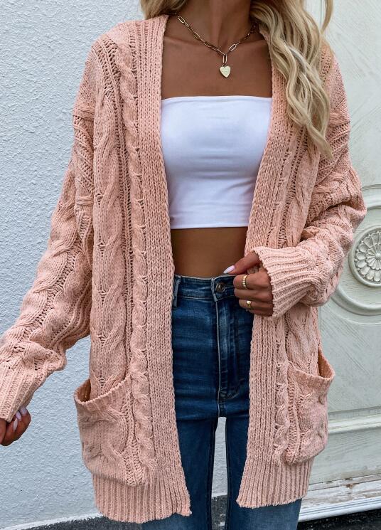 Women's Open Knit Long Sleeve Cardigan