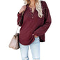 Women's Button V Neck Long Sleeve Knitted Top