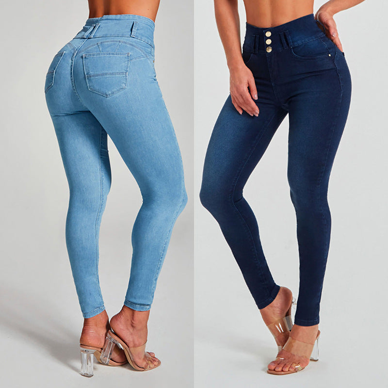 New Women High Elastic High Waist Trousers Skinny Pants Jeans Women Women Jeans