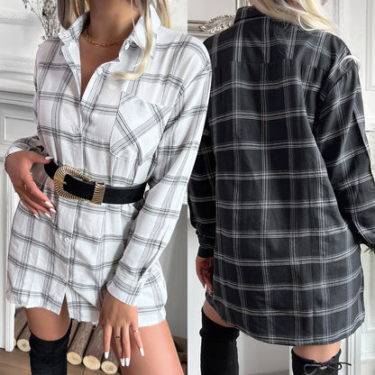 Women  Clothing Coat Collared Shirt Dress