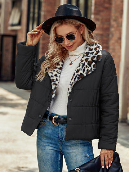 Casual Collared Windbreaker Cotton Padded Coat Jacket Coat Women