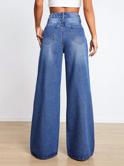 Ripped Jeans Women High Waist Wash Trousers Unique All Match Ripped Jeans