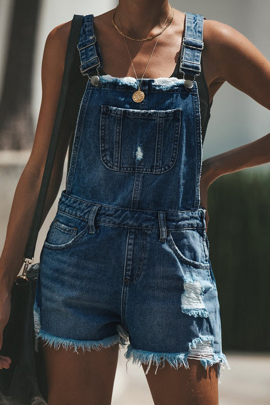 Customized Vintage Strap Romper Denim Jumpsuits