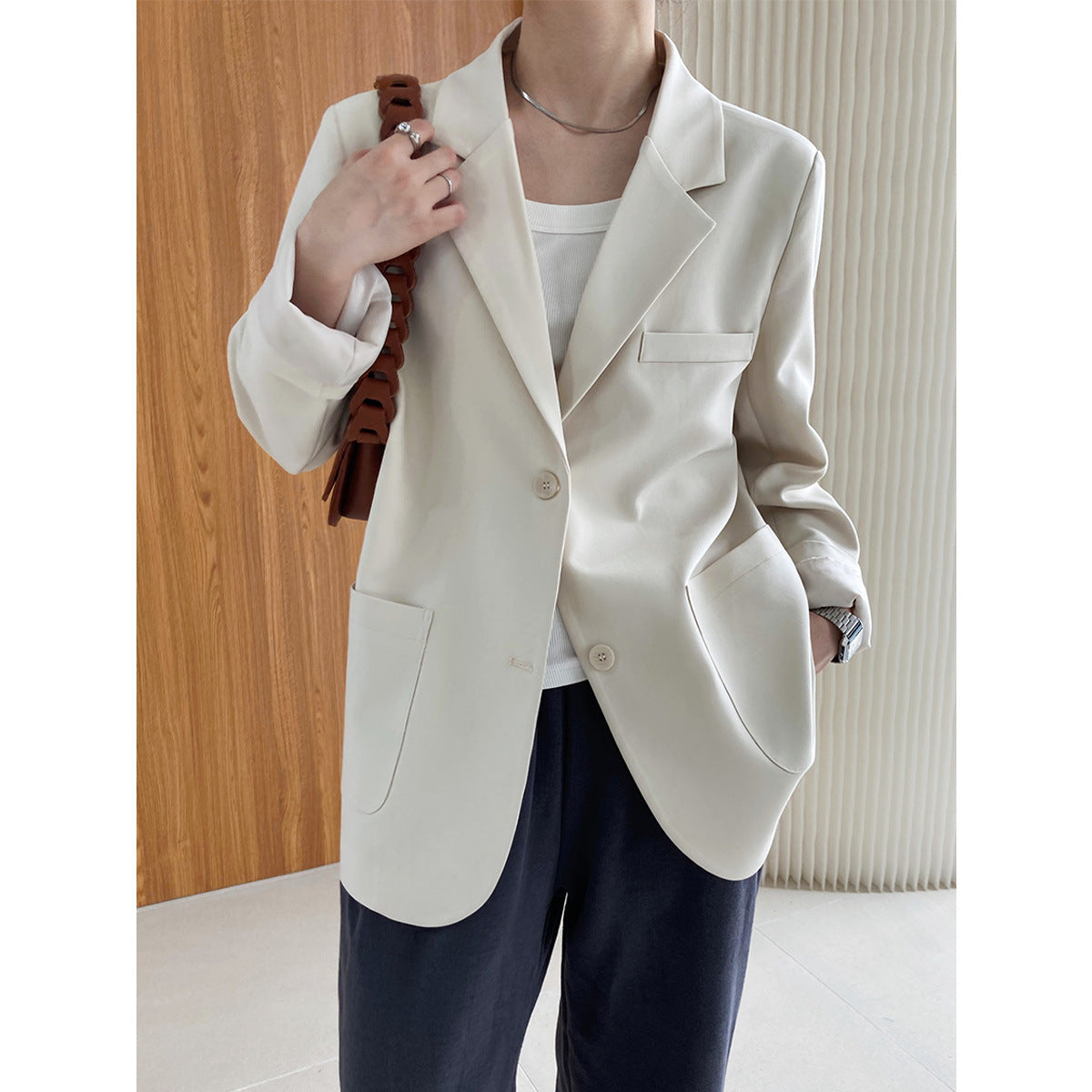 Full Korean Loose Long Sleeve Blazer Women Design Blazer Top Blazer