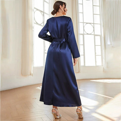 Long Sleeved Dress Office Embroidered Long Dress Autumn Winter