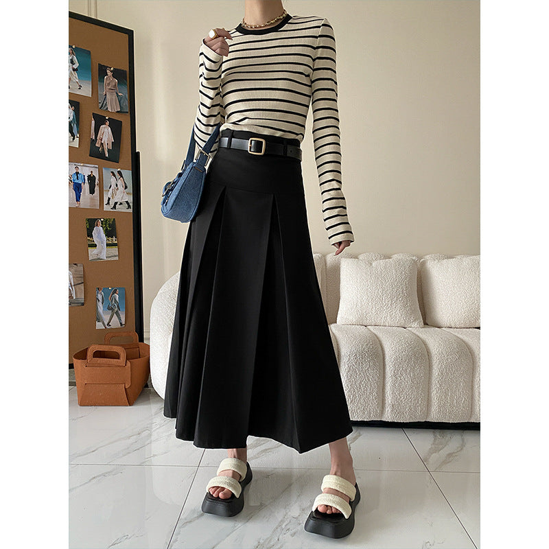 Deconstructed Design High End Cut Non Ironing High Grade Skirt A  line Pleated Skirt Early Autumn