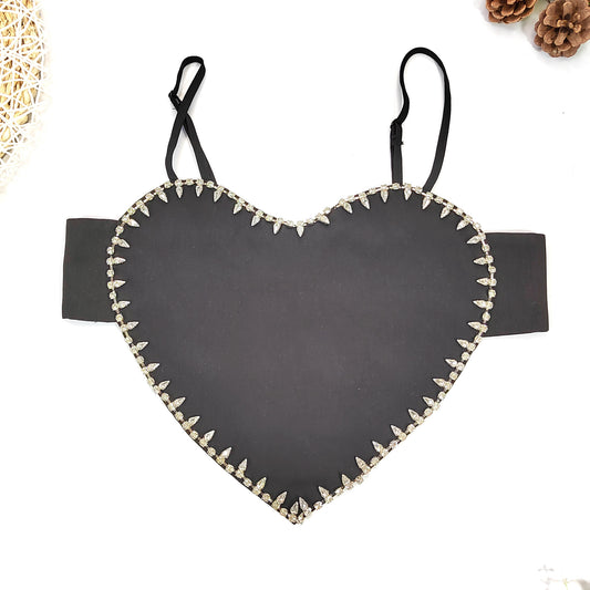 Love Type Rhinestone Beaded Sling Outer Wear Small Suit Inner Wear Tube Top Backless Sexy Nightclub Heart-Shaped Wrapped Chest