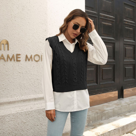 Popular Vest Sweater Women Vest Autumn Winter Knitwear Sweater