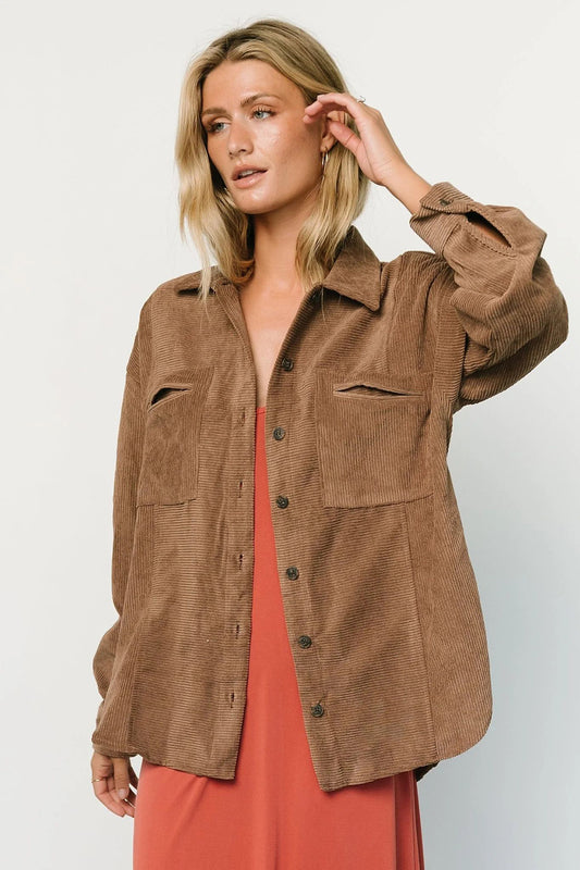 Corduroy Shirt Fall Lapels Long Sleeve Loose Casual Jacket Women