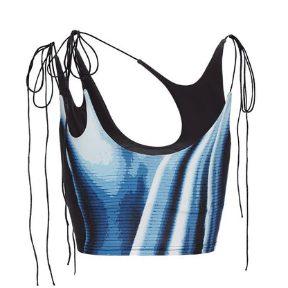 Sexy Street Body Print Strap Vest