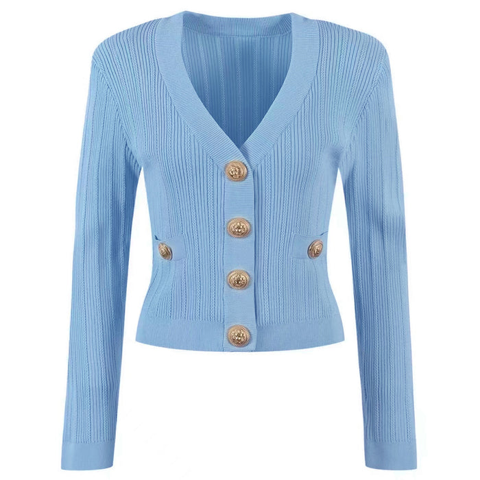 Spring Autumn Women  Sweater Cardigan Classic High Quality Jacket Knitwear