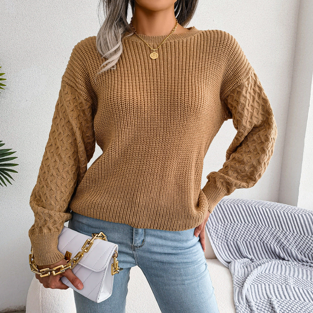 Autumn Winter Casual Lantern Long Sleeve Knitted Sweater Women Clothing