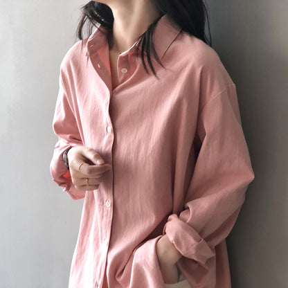 Simple Graceful Shirt Women Spring Loose Casual Shirt