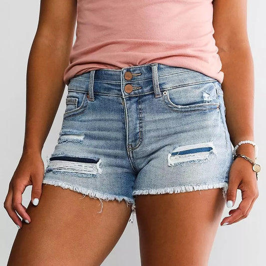 Spring Summer Arrival Denim Shorts Stock Jeans Women High Waist Denim Shorts