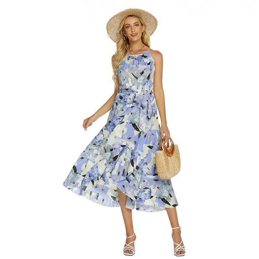 Women Clothing Arrival Printed Dress Spring Summer Strap Casual Beach Dress for Women