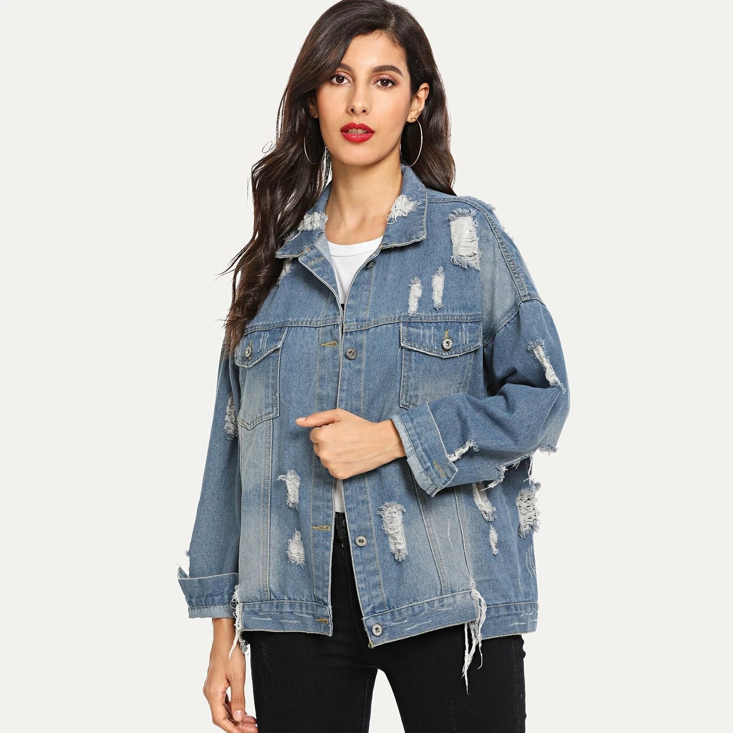 Casual Ripped Denim Jacket Do the Old Cowboy Coat