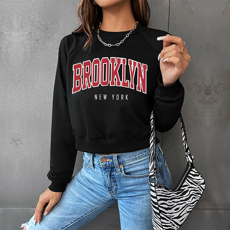 Women Clothing Long Sleeve Letter Graphic Sweater Autumn Women