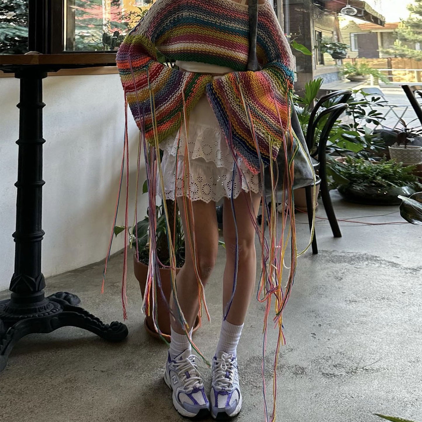 Autumn Winter Best Women Clothes Rainbow Tassel Vacation Loose Sweater