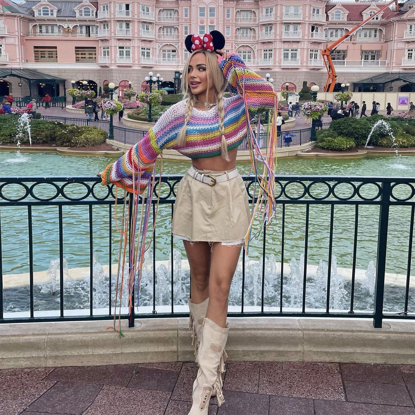 Autumn Winter Best Women Clothes Rainbow Tassel Vacation Loose Sweater