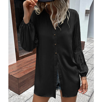 Autumn Winter Casual Loose Single Breasted Shirt  Women