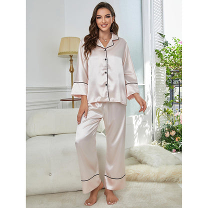 Women  Autumn Winter Long Sleeved Pajama Pants Home Wear Set  Outside