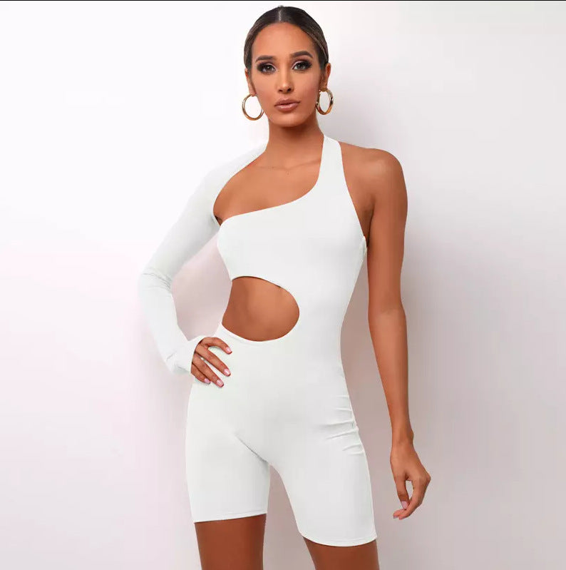 Arrival Long Sleeve off Shoulder Jumpsuit Sexy Sexy Hollow Out Cutout out Sports Jumpsuit