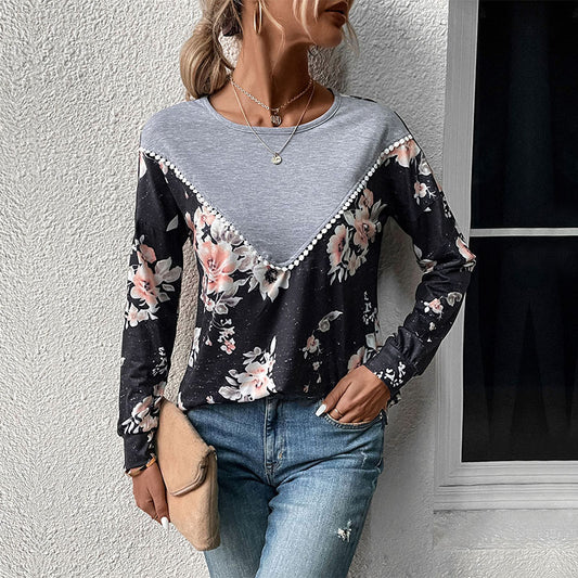 Casual Women Clothing Long Sleeve Color Matching Sweater Thin Autumn Women