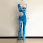Summer Sexy One Piece Tight Sleeveless Blue Sleeveless Casual Slim Fitting Loose Jumpsuit