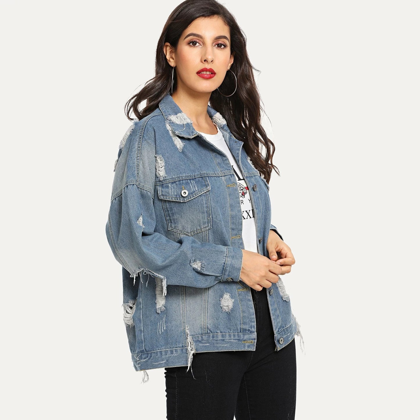 Casual Ripped Denim Jacket Do the Old Cowboy Coat