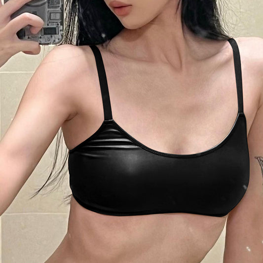 Women Clothing Winter Sexy Solid Color Slim Fit Cropped Strap Tube Top Women