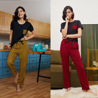 Summer Ladies Pajamas Suit Home Wear Two-Piece Set Women