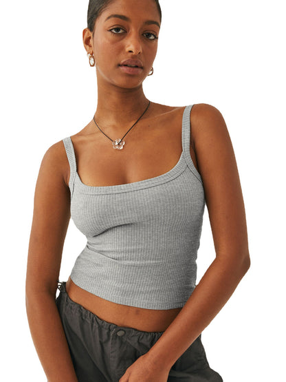 Summer Sexy Sexy Women Camisole Outer Wear Thread Knitted Base Cropped Top