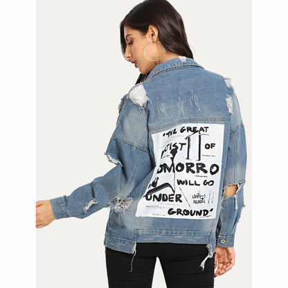 Casual Ripped Denim Jacket Do the Old Cowboy Coat