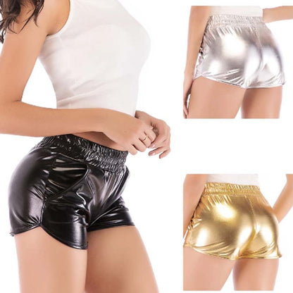 Spring Summer Skinny Hip Raise Casual Women Shorts Sexy Patent Leather Women Pants