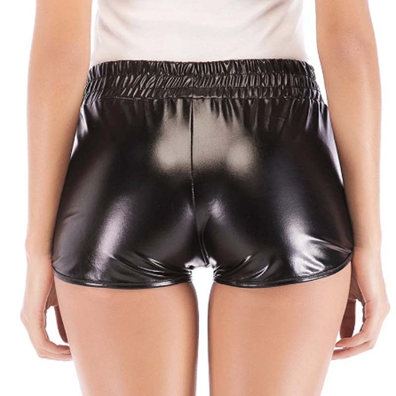 Spring Summer Skinny Hip Raise Casual Women Shorts Sexy Patent Leather Women Pants