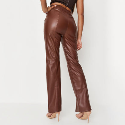Leather Pants Fashion New Women High Elastic Faux Leather Pants Leggings Women Pants