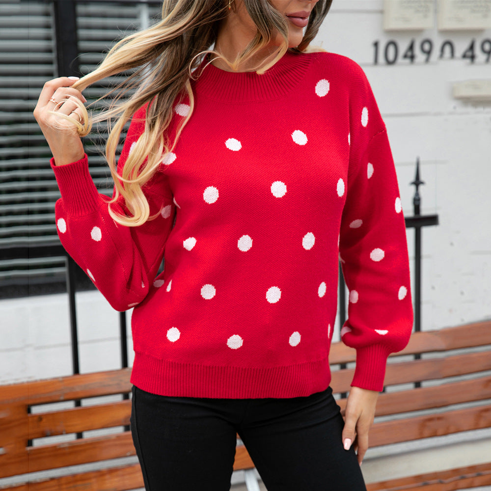 Autumn Winter Popular Sweater Sweater Dot Pullover Sweater