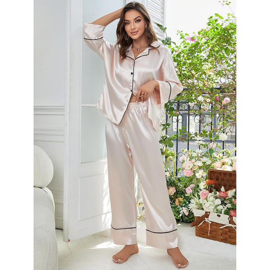 Women  Autumn Winter Long Sleeved Pajama Pants Home Wear Set  Outside