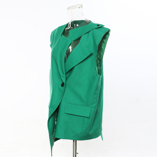 Overside Irregular Asymmetric with Personality Niche Vest Coat