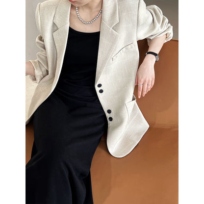 Early Autumn   Retro Texture Woven Blazer Women High Grade Classic Blazer